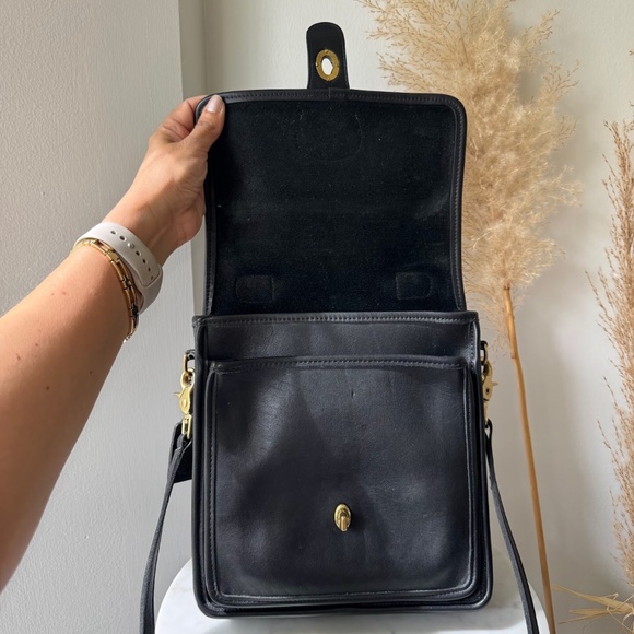 Coach Station 5130 Vintage Y2K Black Leather Top Handle Crossbody Shoulder Bag - Picture 9 of 12